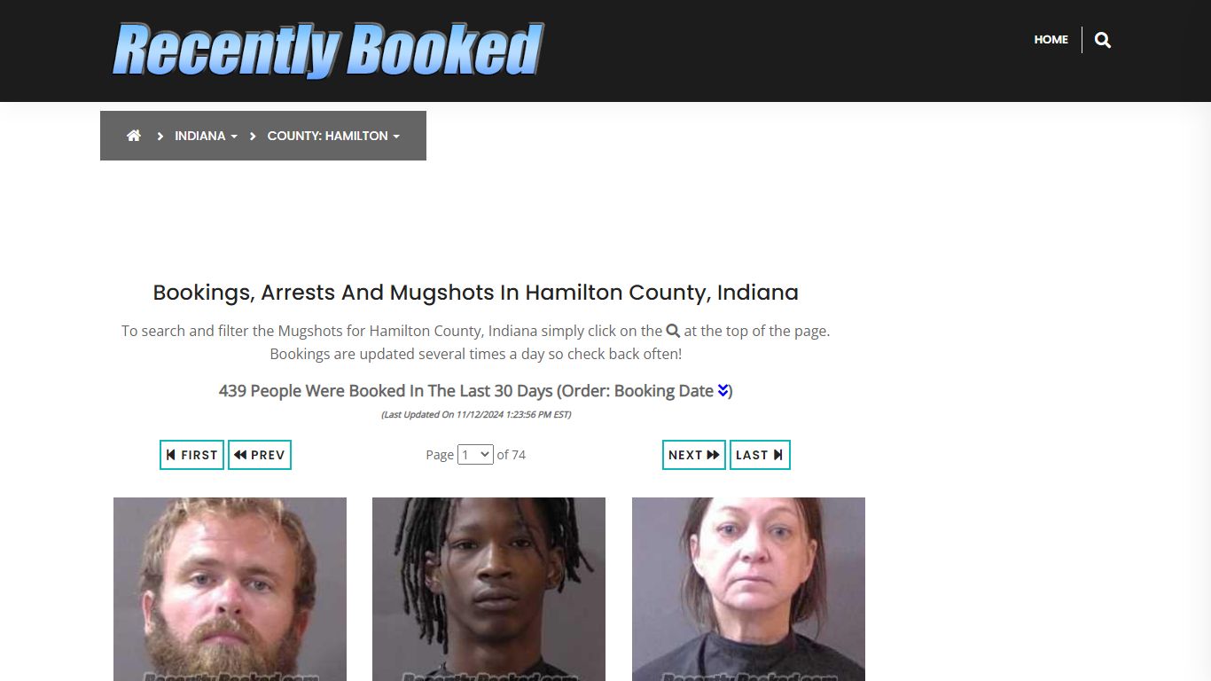 Bookings, Arrests and Mugshots in Hamilton County, Indiana