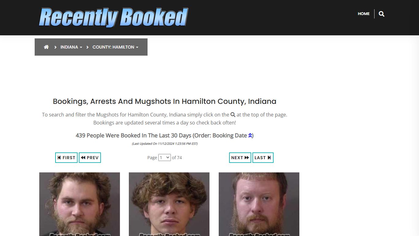 Bookings, Arrests and Mugshots in Hamilton County, Indiana